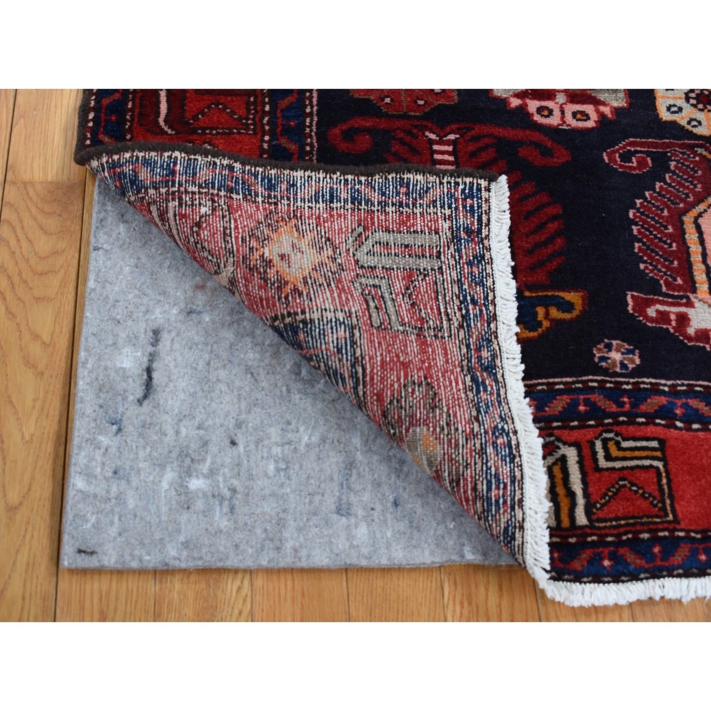 4'8"X7' Barn Red Zoroastrian Meleyir Hand Knotted Pure Wool Rug