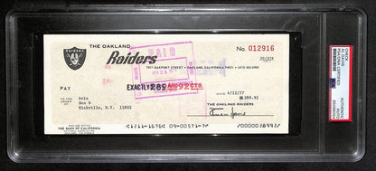 Al Davis Signed/Autographed 1977 Oakland Raiders Check Psa/Dna