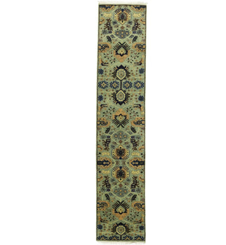 Geometric Tribal Oriental Runner Rug Light Gray