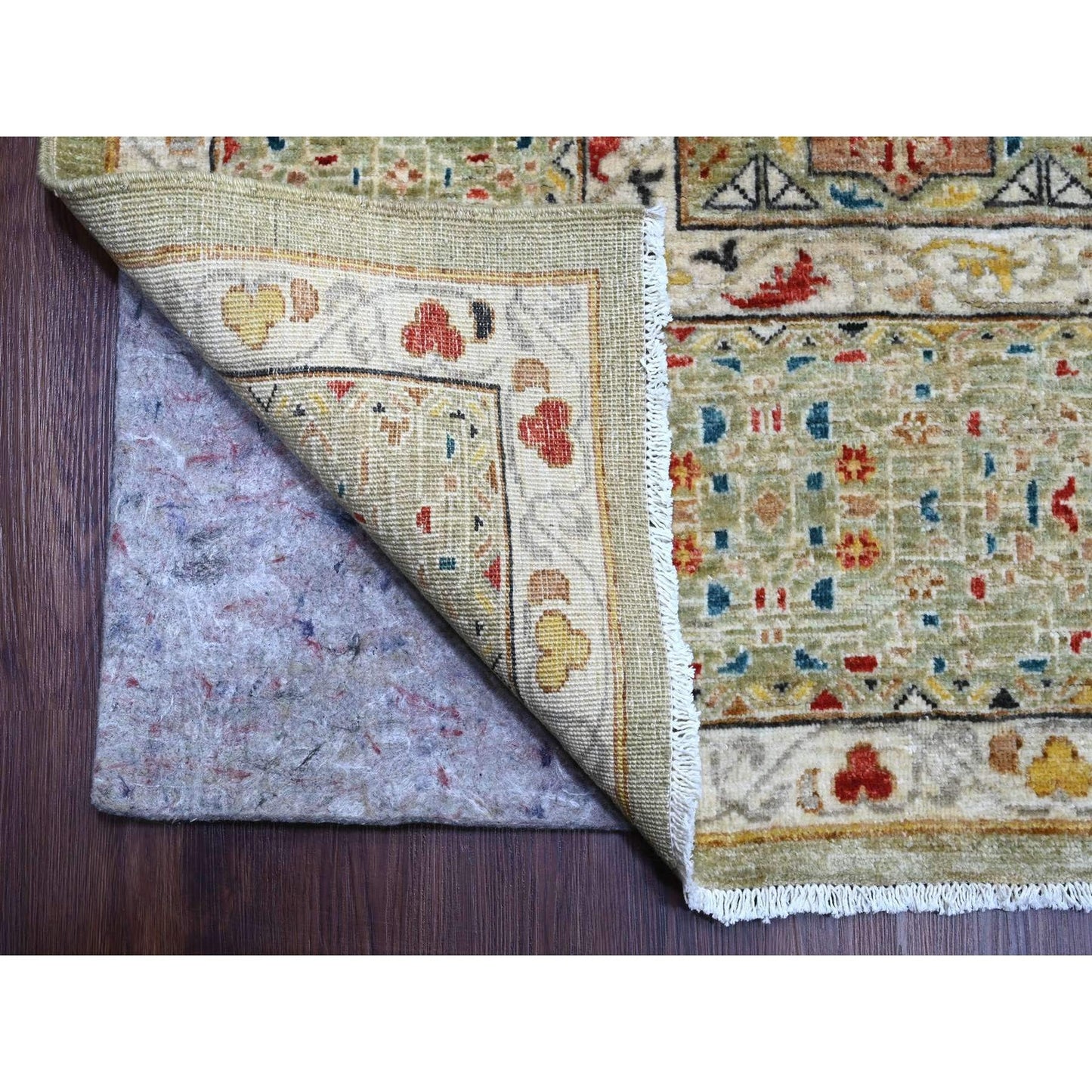 10'X13'4" Green 14Th Century Mamluk Dynasty Pattern Hand Knotted Wool Rug