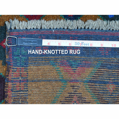 3'5"X4'5" Tribal Design Hand Made Pure Wool Colorful Afghan Village Rug