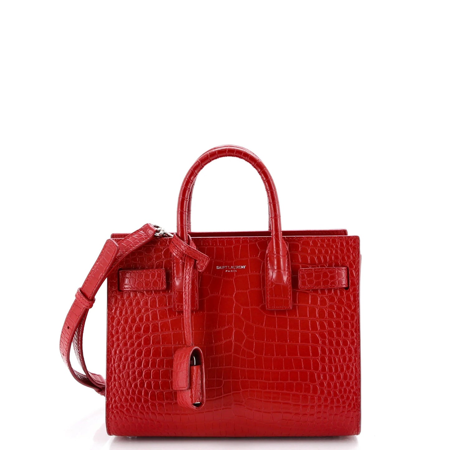 Saint Laurent Sac De Jour Nm Bag Crocodile Embossed Leather Nano