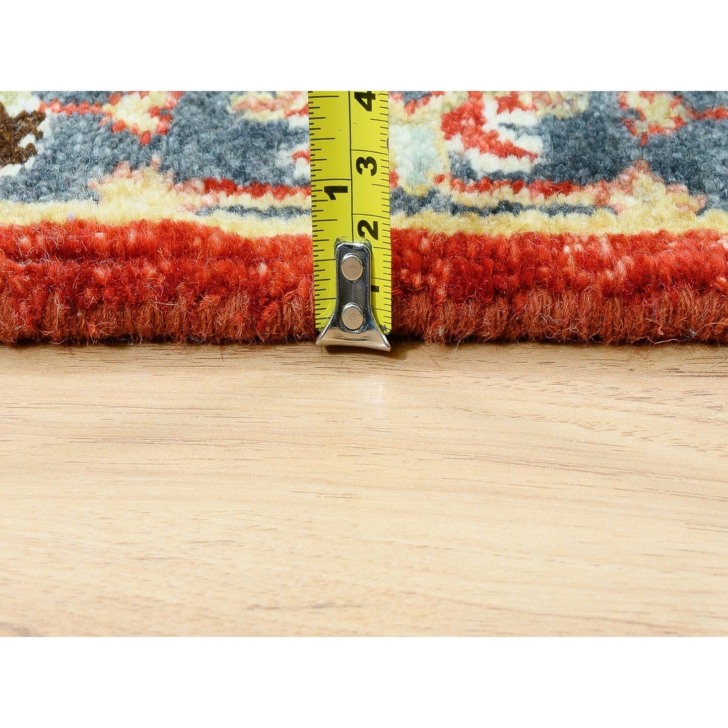 2'7"X15'10" Red Karjihooz Design Pure Wool Hand Knotted Xl Runner Rug