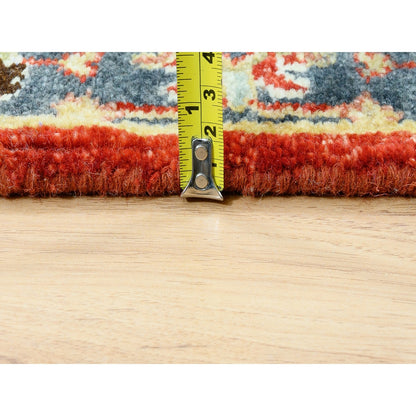 2'7"X15'10" Red Karjihooz Design Pure Wool Hand Knotted Xl Runner Rug