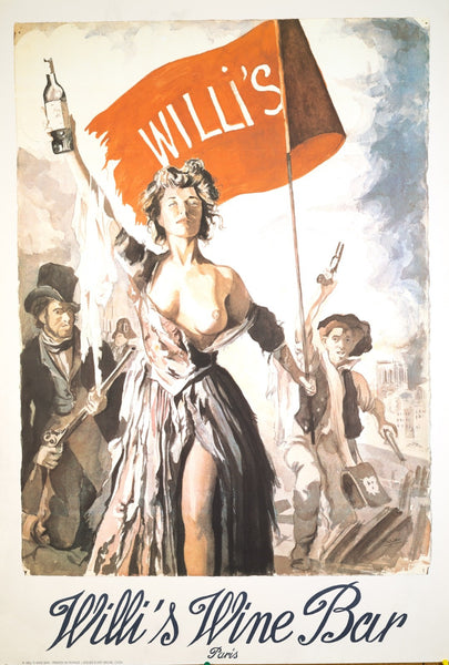 Willis Wine Bar 1990 Poster  Palliser Anthony  Original First Edition  Paris