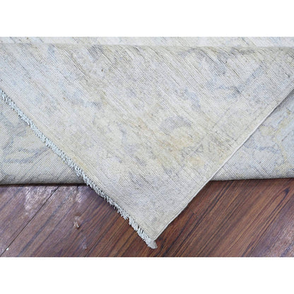 8'8"X11'5" Vista White 100% Wool Wash Peshawar Hand Knotted Rug
