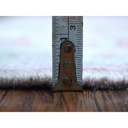 6'1"X8'10" Coral Pink Angora Oushak Pure Wool Hand Knotted Rug