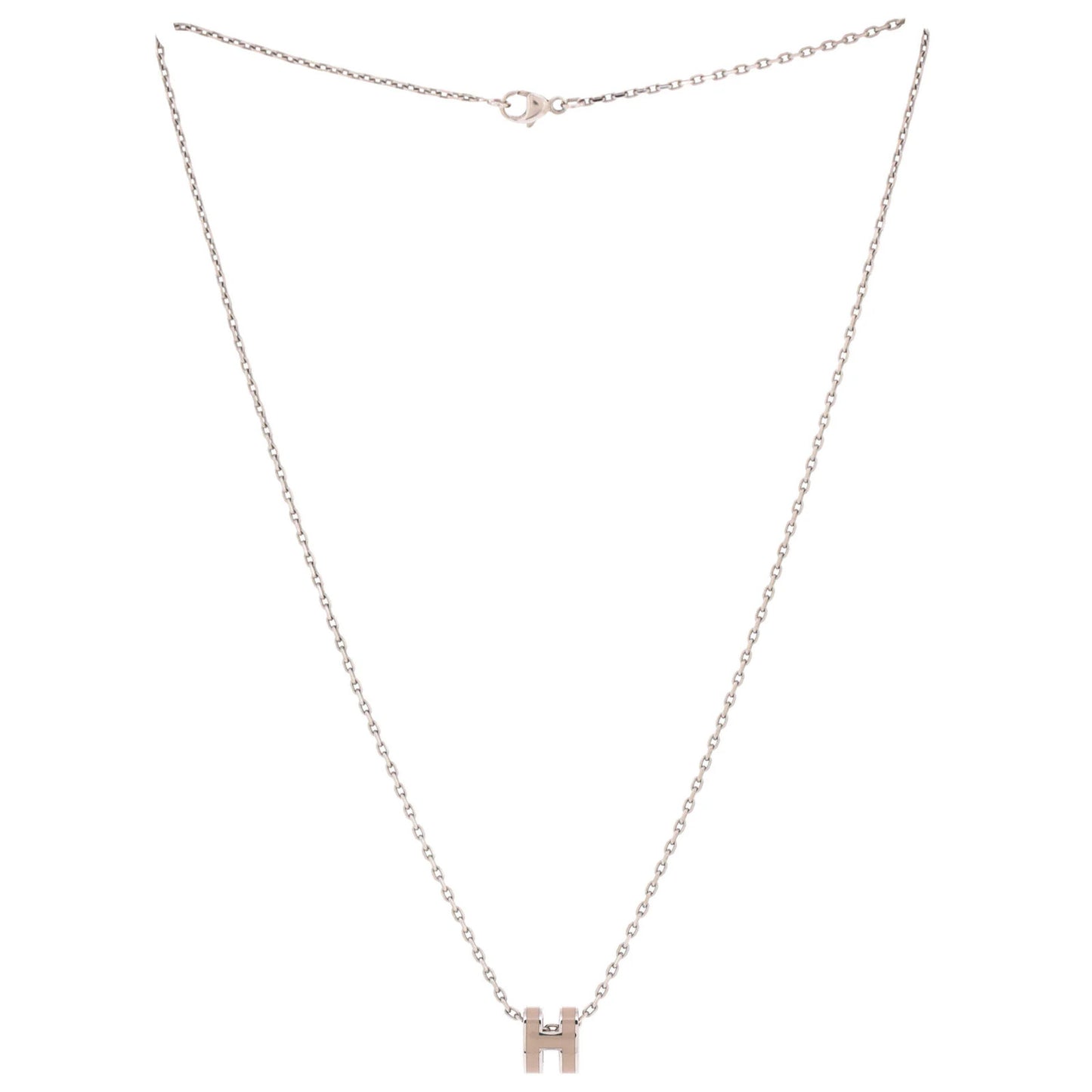 Hermes Pop H Pendant Chain Necklace Metal And Enamel Mini