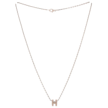 Hermes Pop H Pendant Chain Necklace Metal And Enamel Mini