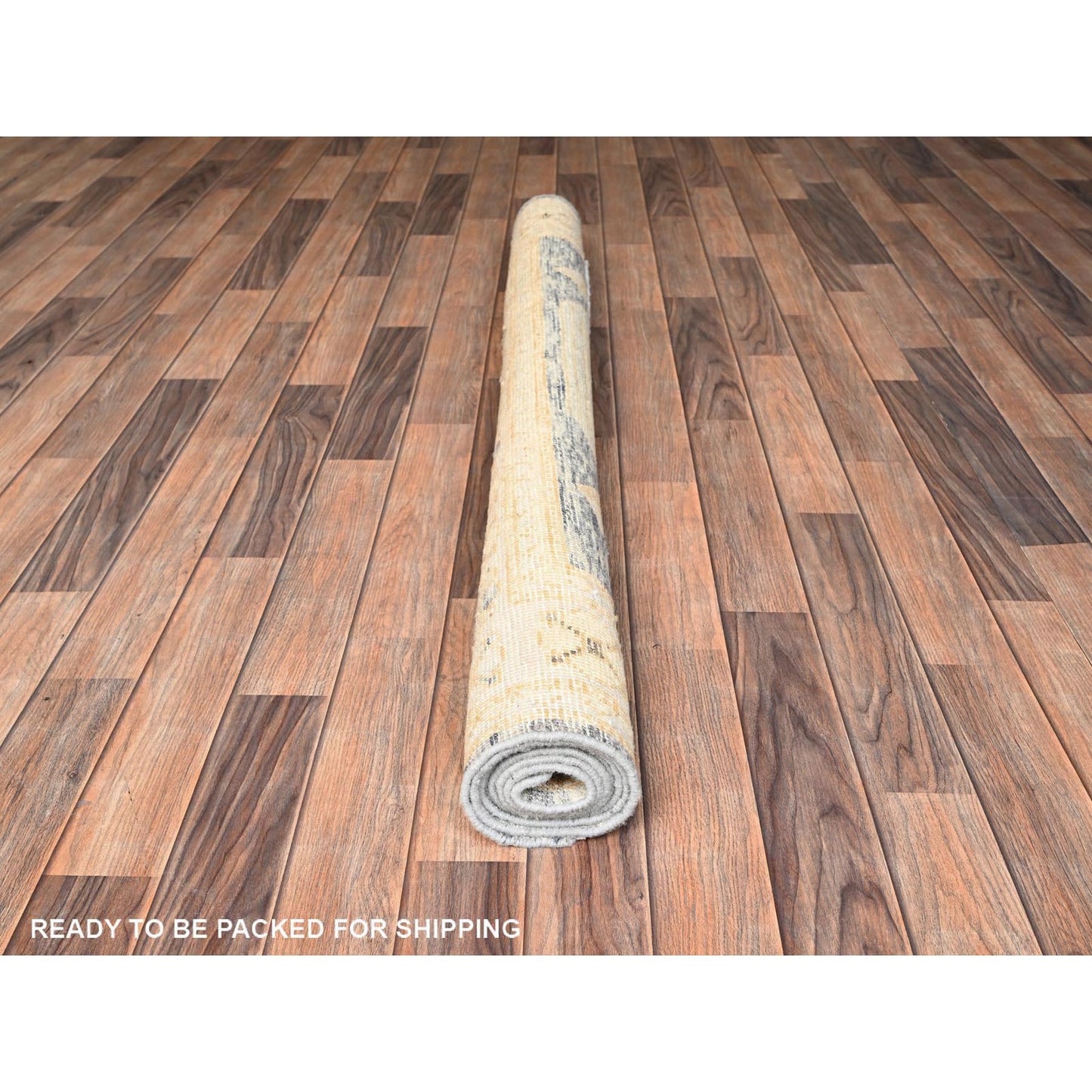 4'10"X7' Ink Black Zero Pile Anatolian Village Design Hand Knotted Wool Rug