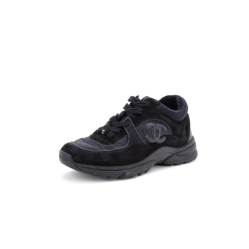 Chanel Women'S Cc Low-Top Sneakers Suede With Leather And Nylon