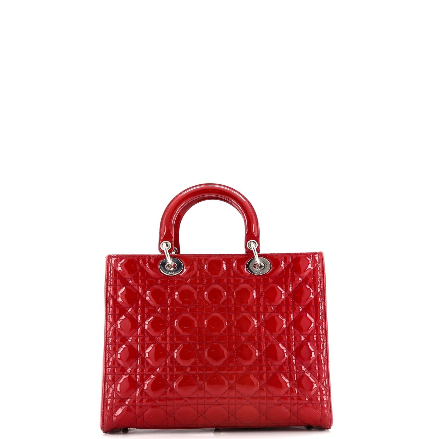 Christian Dior Lady Dior Bag Cannage Quilt Patent Large