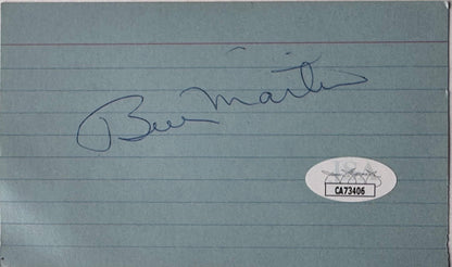 Billy Martin Autographed 3X5 Index Card (Jsa)