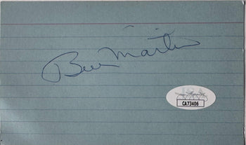 Billy Martin Autographed 3X5 Index Card (Jsa)