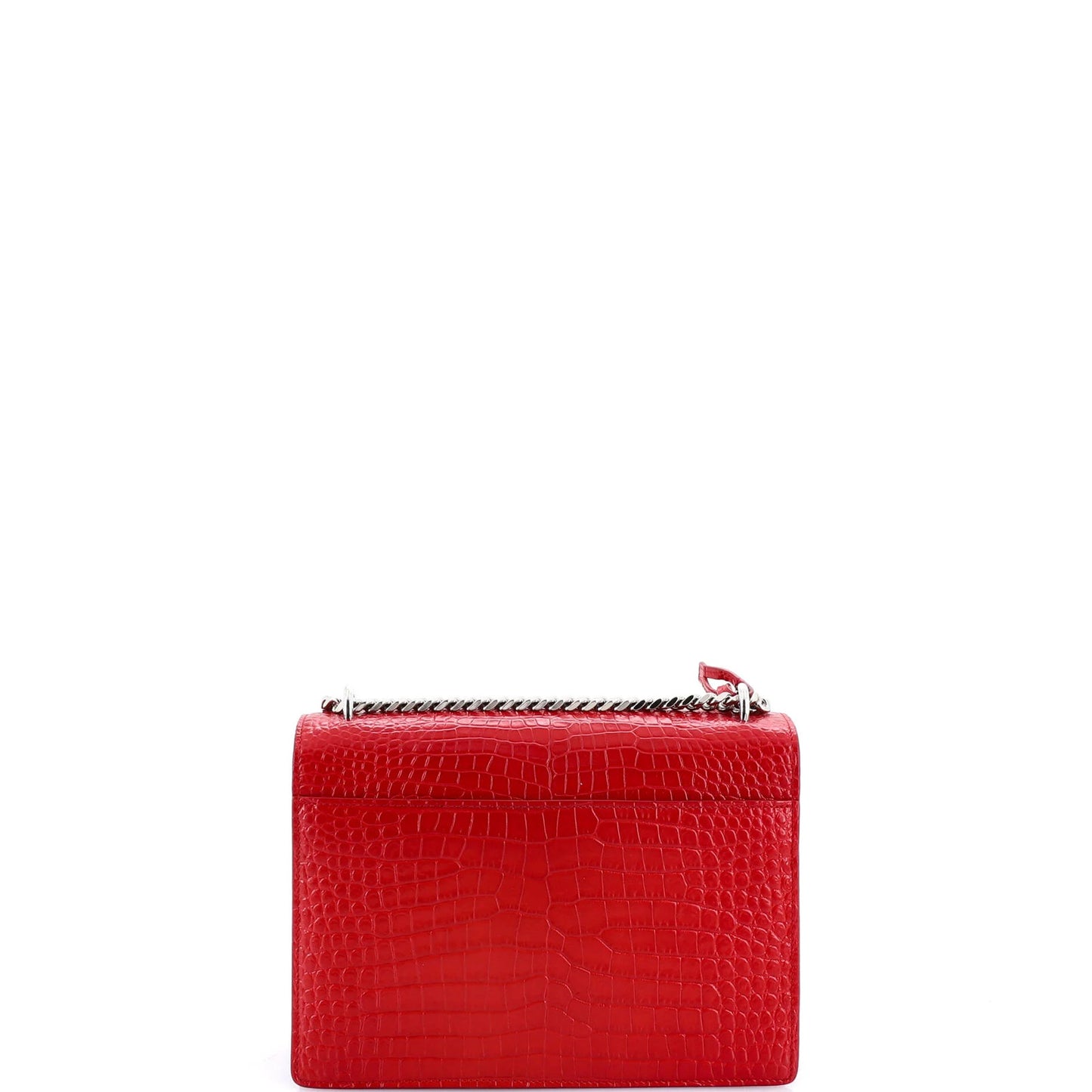 Medium Saint Laurent Sunset Crossbody Bag Crocodile Embossed Leather