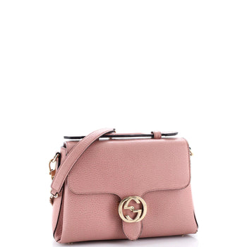 Gucci Interlocking Top Handle Bag Leather Medium