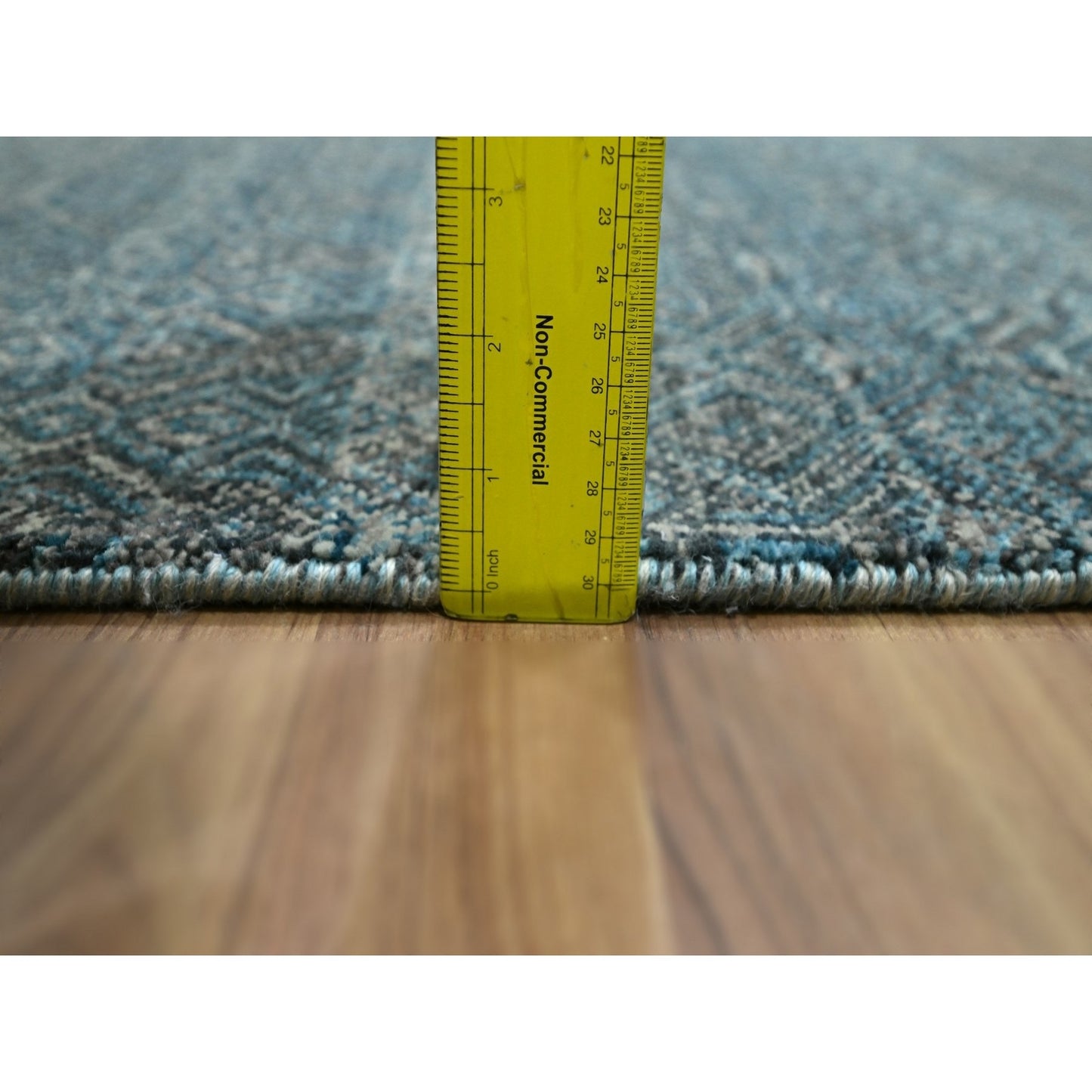 2'7"x7'7" Blue Kohinoor Herat Pattern Soft Wool Hand Knotted Runner Rug