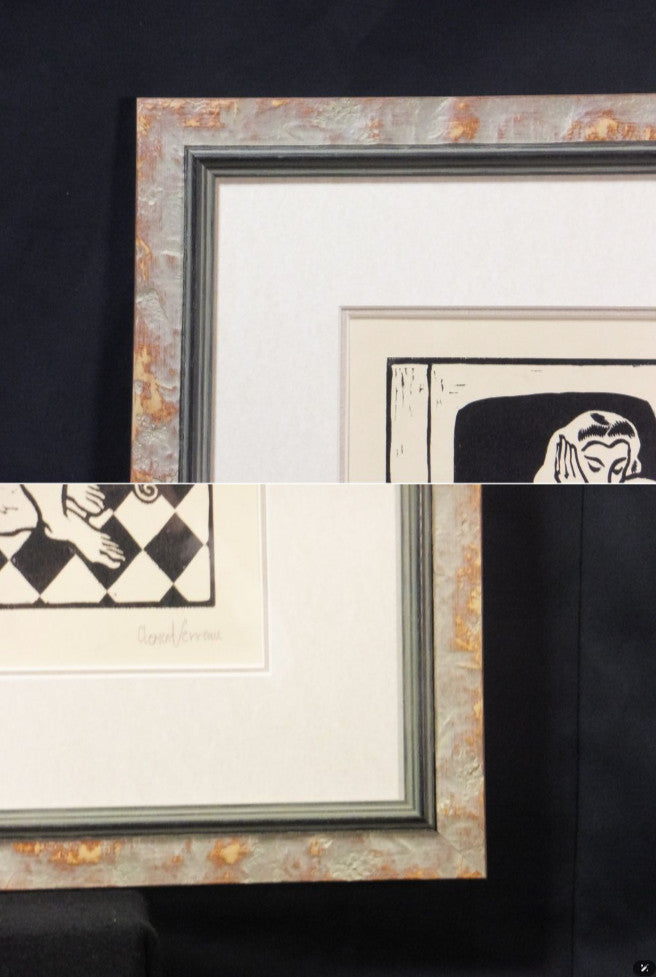 Clment Serveau 1945 Signed Woodcut "Moment Of Rest" French Nude Art Deco