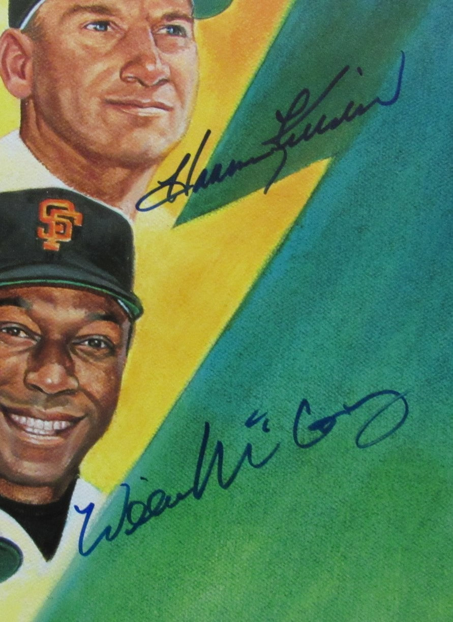 500 Home Run Club Signed By 11 Poster Mantle Williams Mays + Psa/Dna 201597