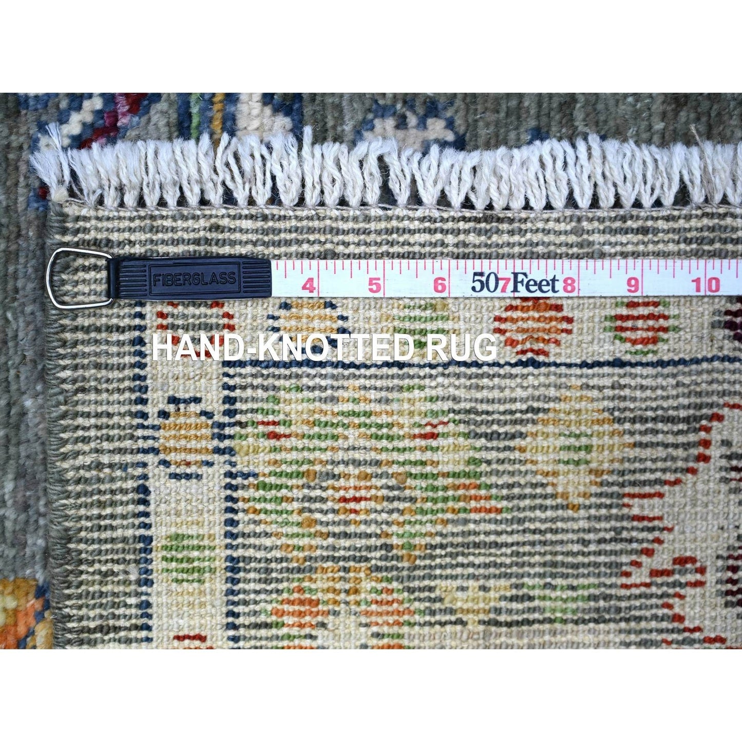 4'2"X10'3" Brewster Gray Angora Oushak 100% Wool Oriental Wide Runner Rug