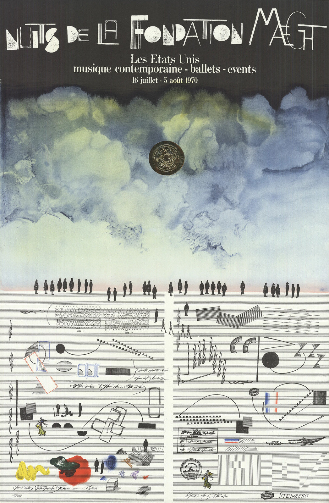 Saul Steinberg Nuits De La Fondation " Lithograph