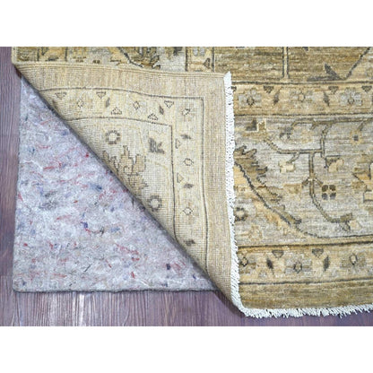 9'x12' Brown Peshawar with Heris All Over Design Wool Hand Knotted Rug