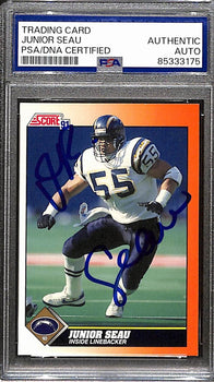 Junior Seau Hof Signed/Autographed 1991 Score