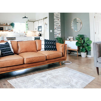 6'3"X9'6" Gray White Wash Cropped Thin Oriental Rug