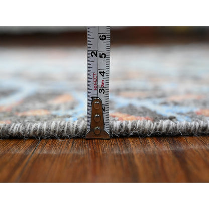 2'6"X17'9" Gray Peshawar Hand Knotted Wool Birds Paradise Xl Runner Rug