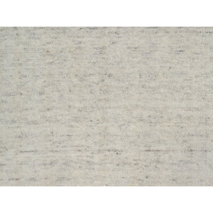 2'6"X12' Ivory Vertical Stripe Design Hand Loomed Natural Wool Runner Rug