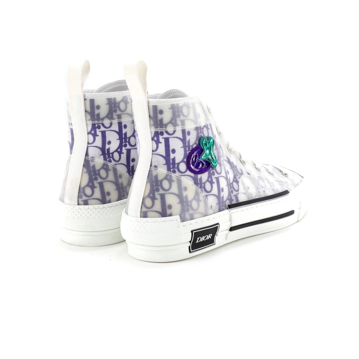 Christian Dior X Kenny Scharf Men'S B23 High-Top Sneakers Oblique Coated Canvas