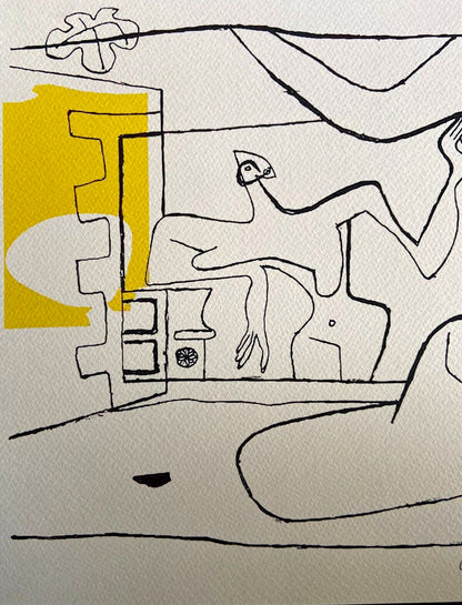 Le Corbusier Lithograph Coa Hand Numbered Signed Op Josef Albers