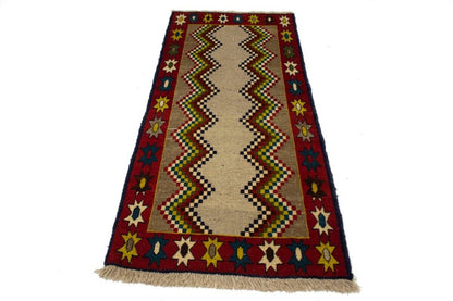 3X6 Ft Hand-Knotted Tribal Vintage Rug