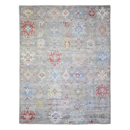 8'1"X10'8" Taupe Afghan Angora Oushak Soft Wool Hand Knotted Oriental Rug