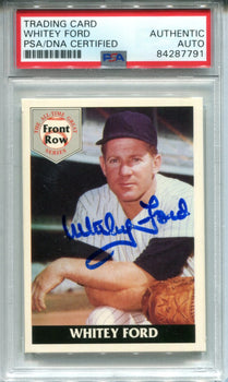 Whitey Ford Autographed 1992 Front Row Card (Psa)