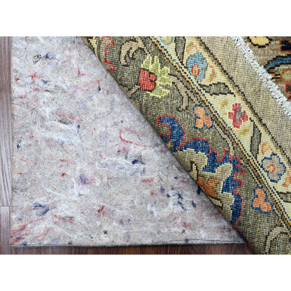 8'X8' Gray Bijar Garus Design Aryana Grade Hand Knotted Wool Round Rug