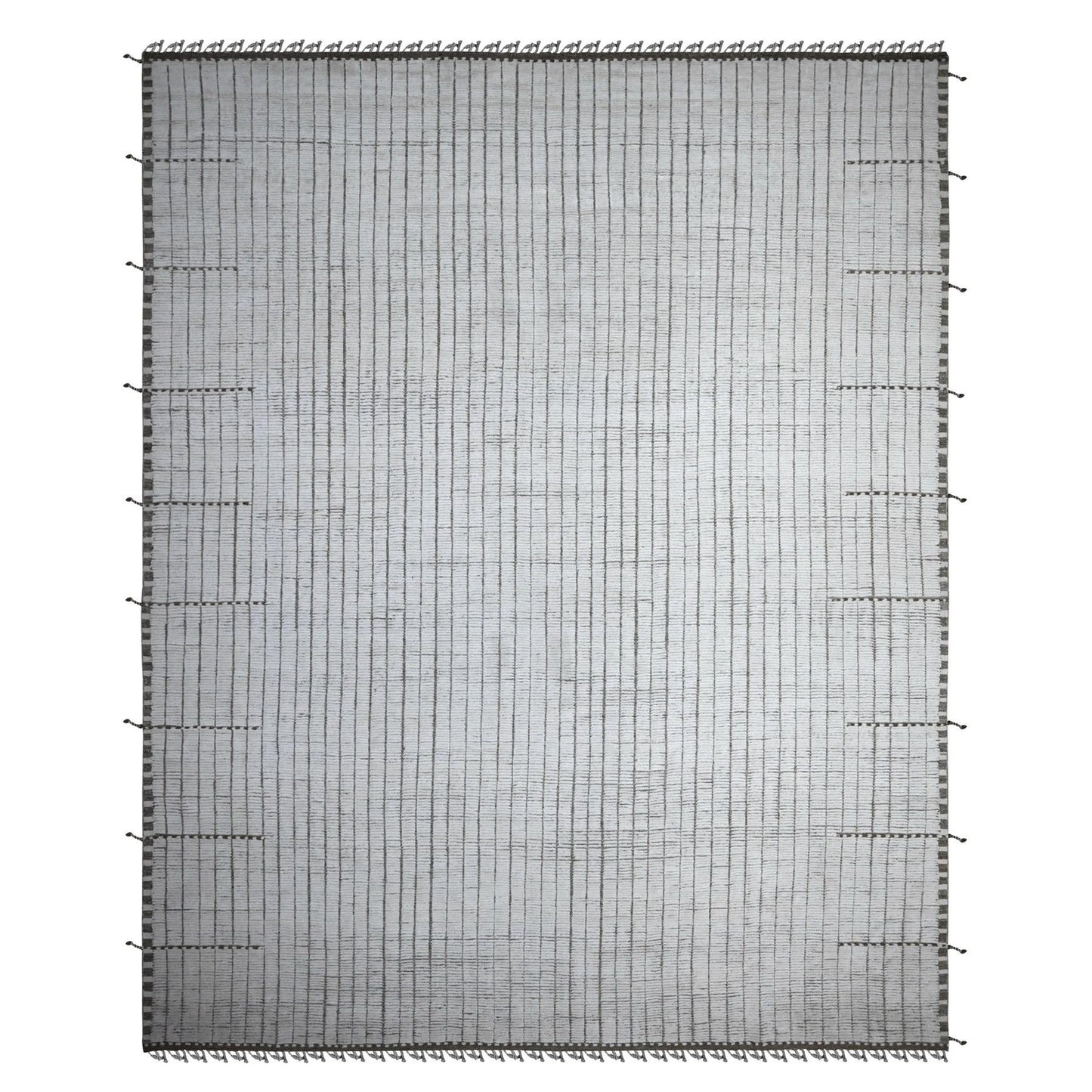 12'2"X15'2" Ivory Hand Knotted Moroccan Weave Oversized Oriental Rug