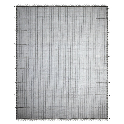 12'2"X15'2" Ivory Hand Knotted Moroccan Weave Oversized Oriental Rug