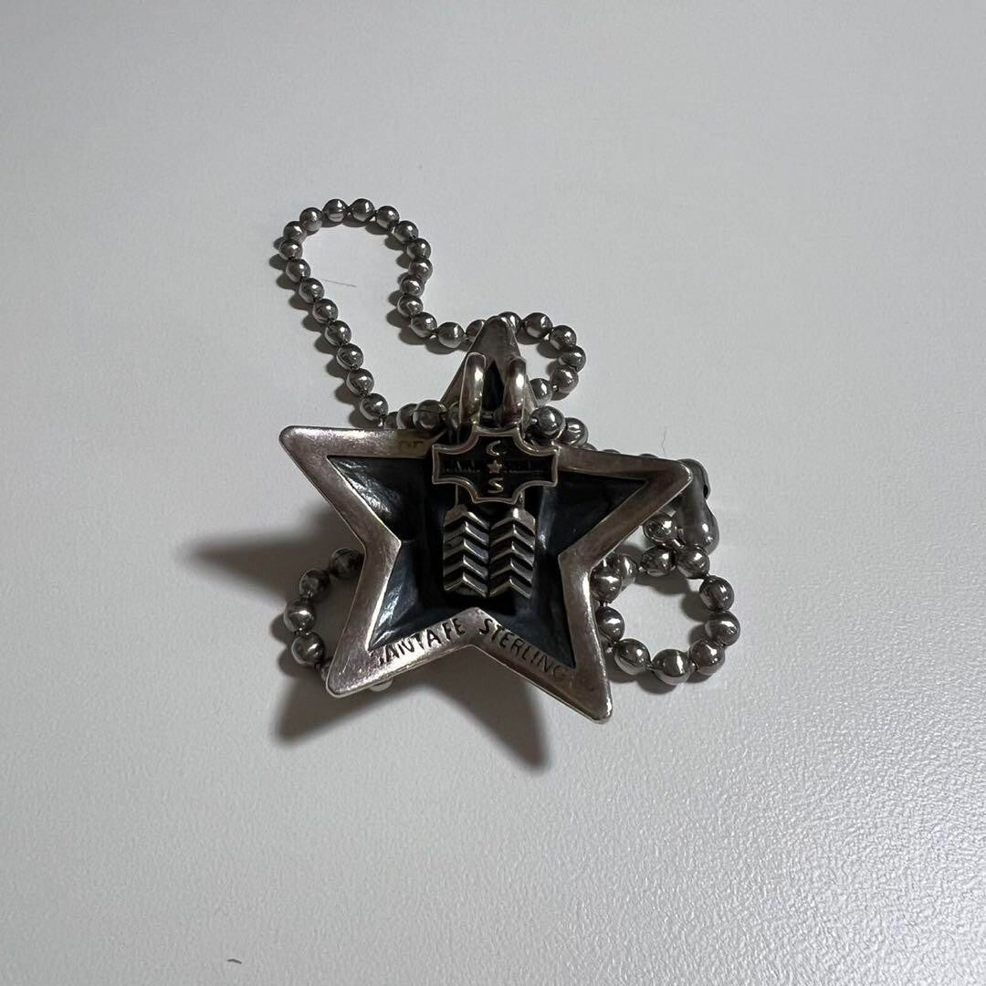 Sterling silver skull star pendant necklace with ball chain