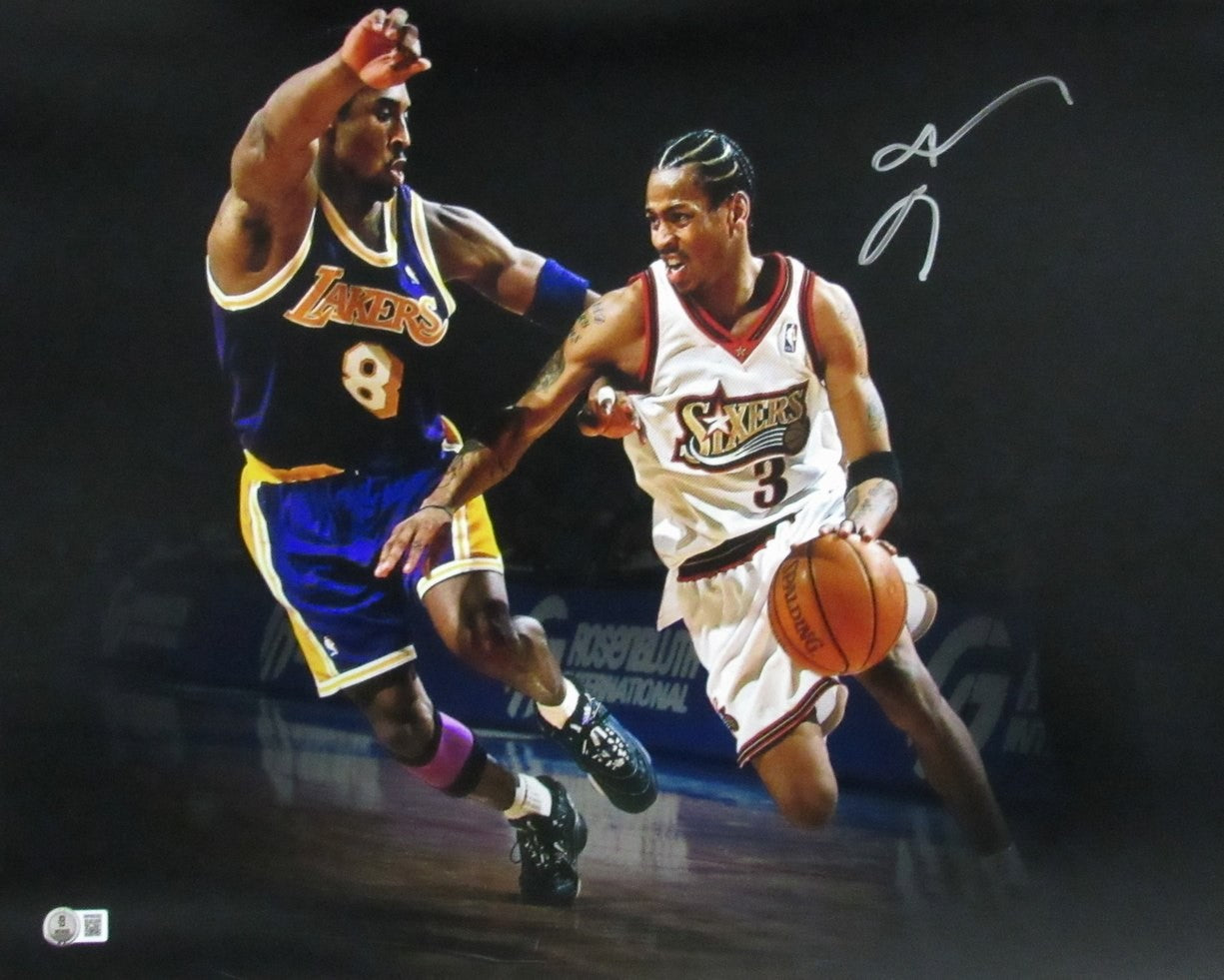 Allen Iverson Hof Autographed 16X20 Photo With Kobe Bryant 76Ers Beckett 196722