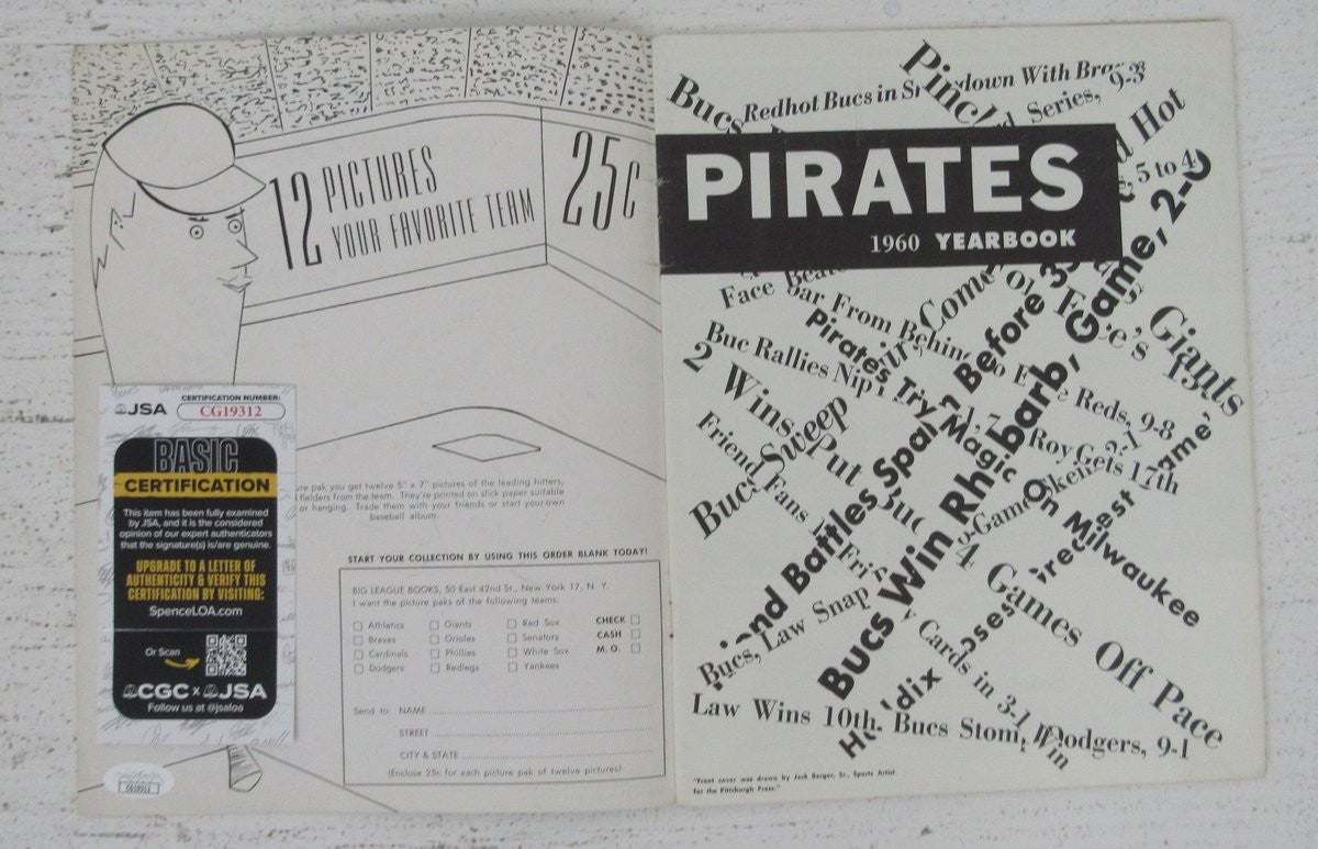 Bill Mazeroski Hof Signed/Auto 1969 Pittsburgh Pirates Yearbook Jsa 198644