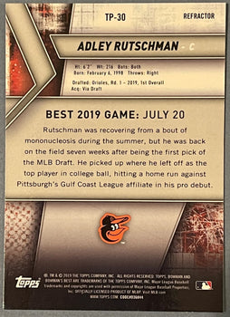 Adley Rutschman 2019 1St Bowman Best Rookie Refractor Card #Tp-30