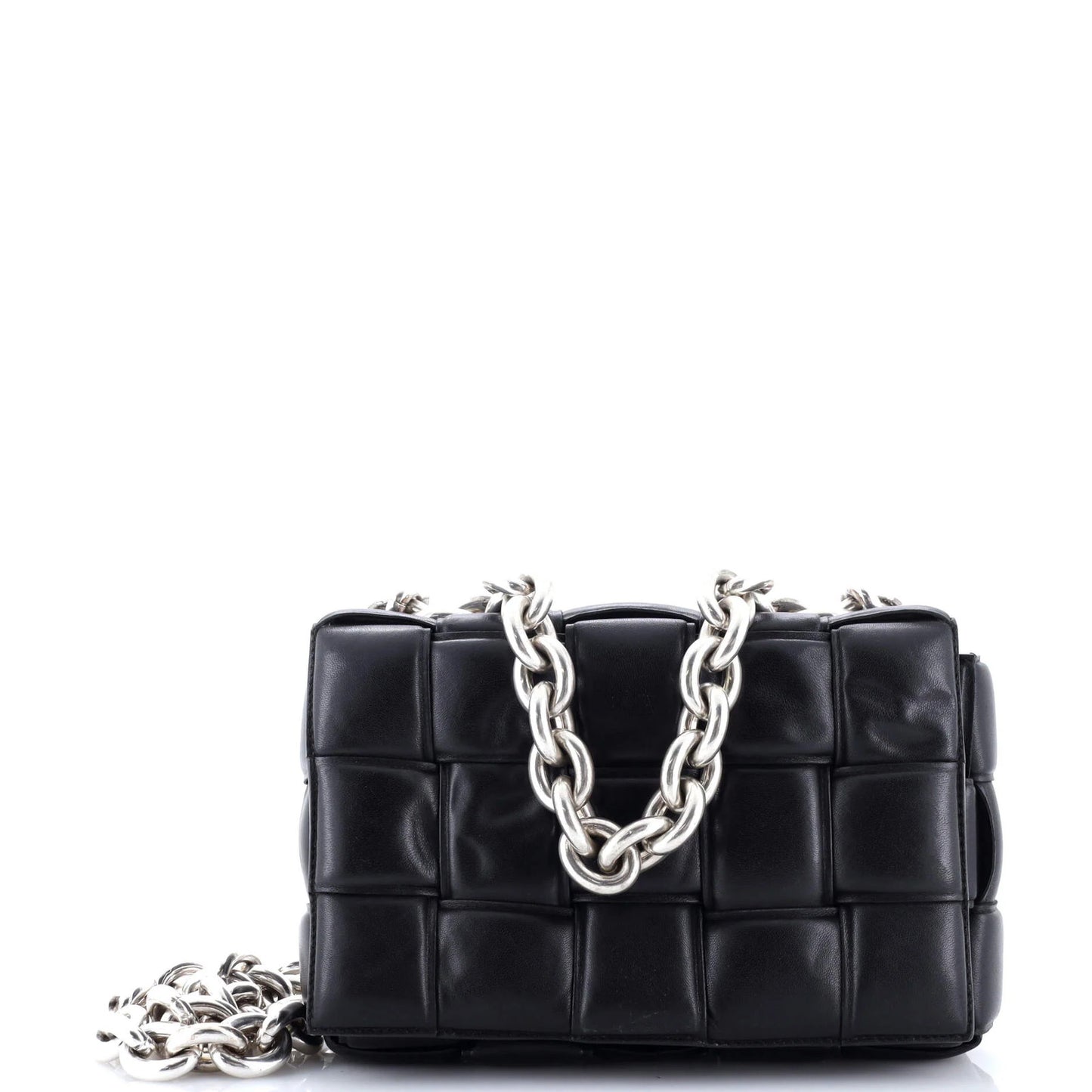 Bottega Veneta Cassette Chain Crossbody Bag Padded Maxi Intrecciato Leather