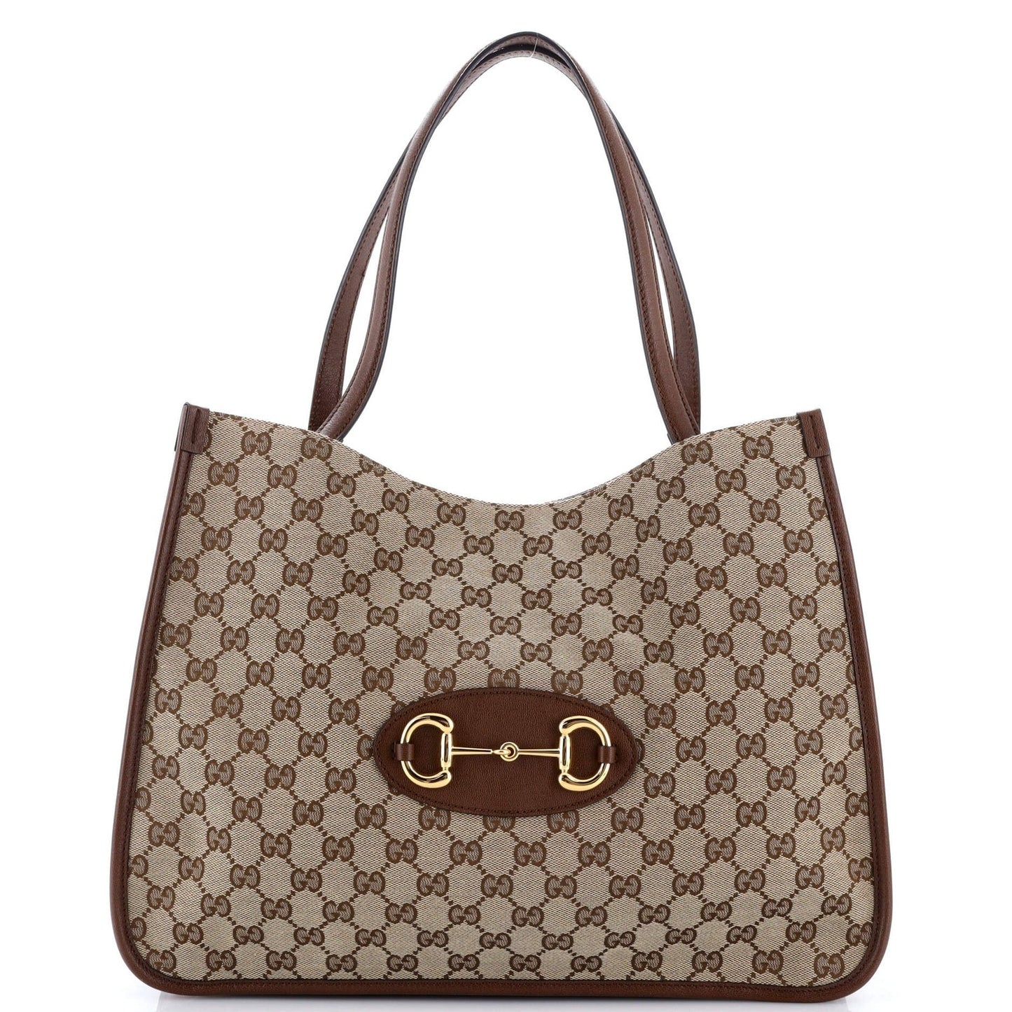 Gucci Horsebit 1955 Tote Gg Canvas With Leather Medium