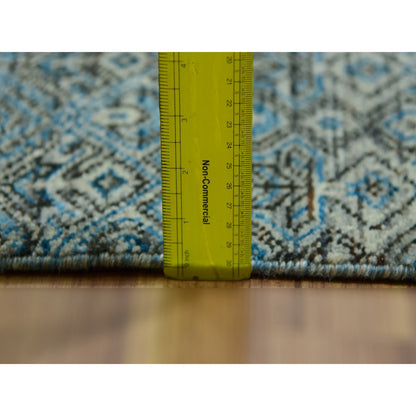 10'X10' Blue Kohinoor Herrita Plush Wool Hand Knotted Square Oriental Rug