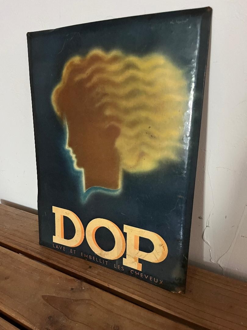 1930S Dop Shampoo Tin Sign By Charles Loupot  French Vintage Advertising Rare