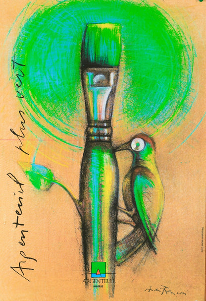 Argenteuil Plus Vert By Andre Francois Original Serigraphie 1990 French Paris