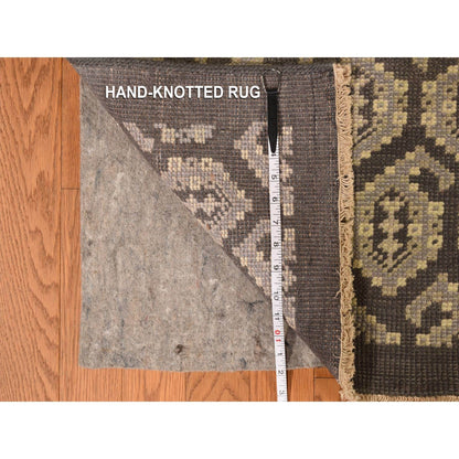 11'8"X15' Carbon Gray Turkish Knot Oushak Wool Hand Knotted Oversized Rug