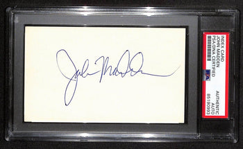 John Madden Hof Signed/Auto 3X5 Index Card