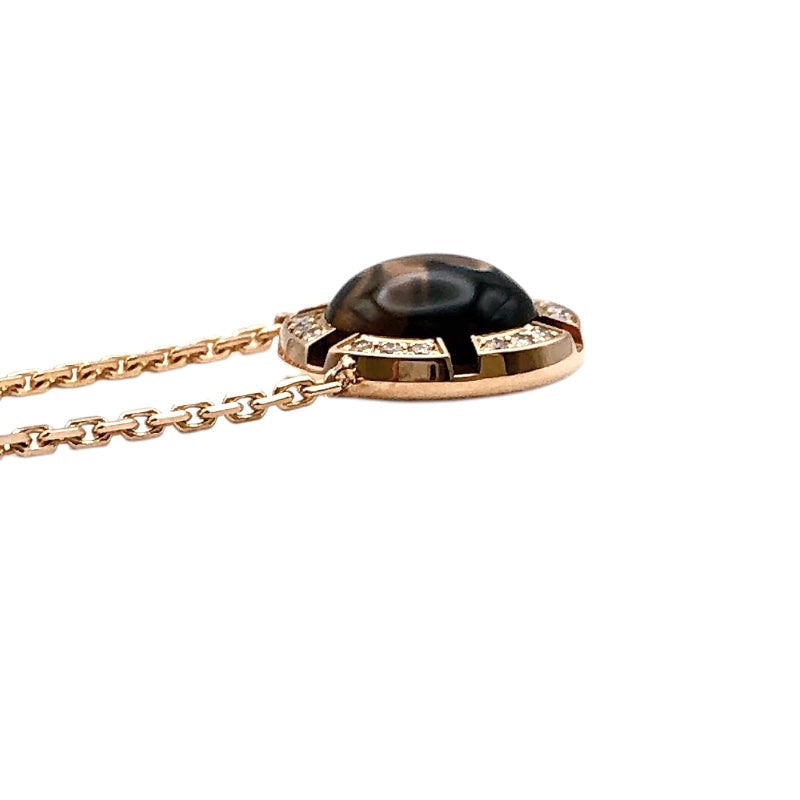 Chaumet Class One Smoky Quartz Diamond Necklace K18 Pink Gold